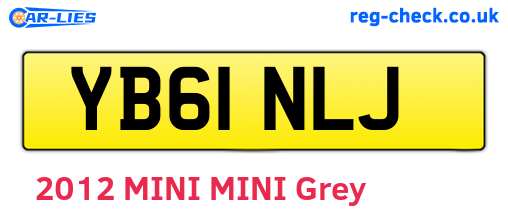 YB61NLJ are the vehicle registration plates.