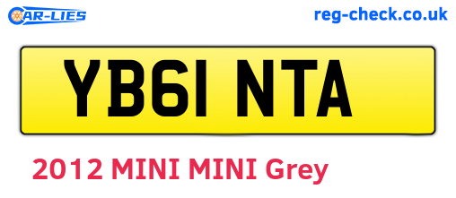 YB61NTA are the vehicle registration plates.