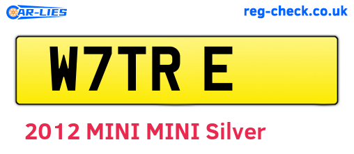 W7TRE are the vehicle registration plates.