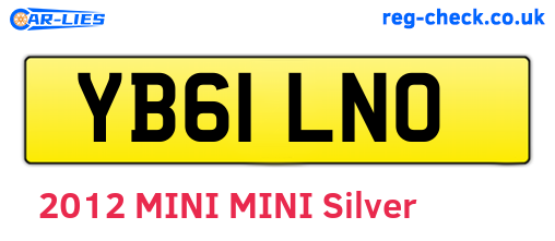 YB61LNO are the vehicle registration plates.