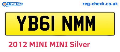 YB61NMM are the vehicle registration plates.