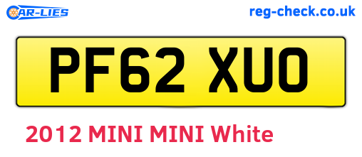 PF62XUO are the vehicle registration plates.