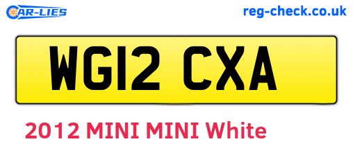 WG12CXA are the vehicle registration plates.