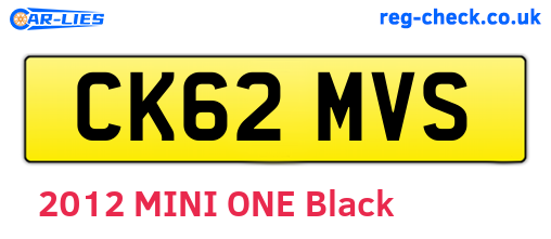 CK62MVS are the vehicle registration plates.