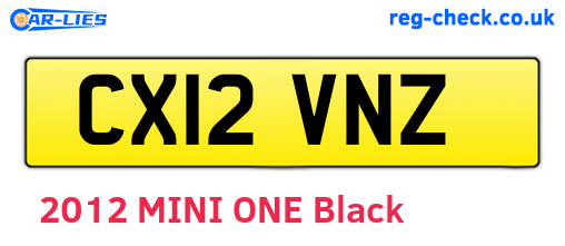 CX12VNZ are the vehicle registration plates.