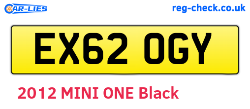 EX62OGY are the vehicle registration plates.