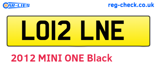 LO12LNE are the vehicle registration plates.