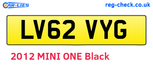 LV62VYG are the vehicle registration plates.