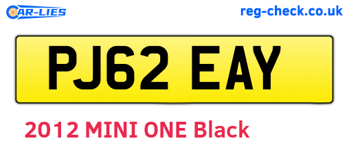 PJ62EAY are the vehicle registration plates.