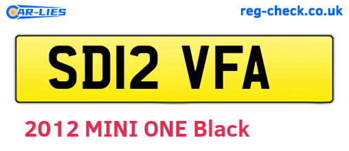 SD12VFA are the vehicle registration plates.