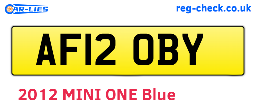 AF12OBY are the vehicle registration plates.