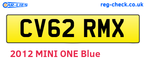CV62RMX are the vehicle registration plates.