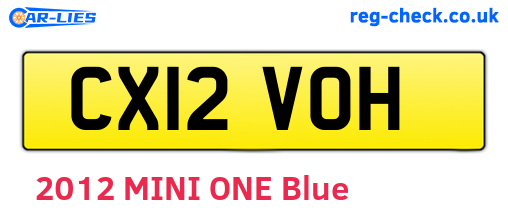 CX12VOH are the vehicle registration plates.