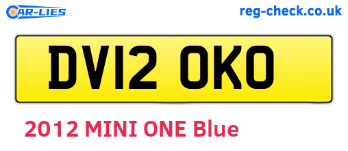 DV12OKO are the vehicle registration plates.