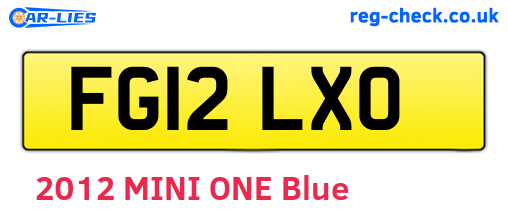 FG12LXO are the vehicle registration plates.