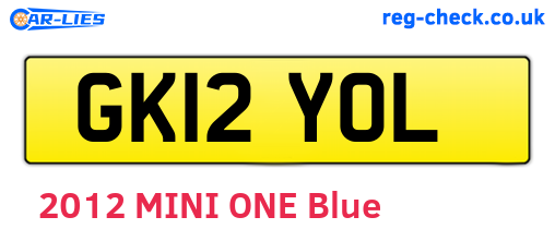 GK12YOL are the vehicle registration plates.