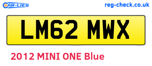 LM62MWX are the vehicle registration plates.