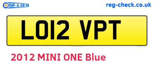 LO12VPT are the vehicle registration plates.