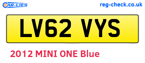 LV62VYS are the vehicle registration plates.