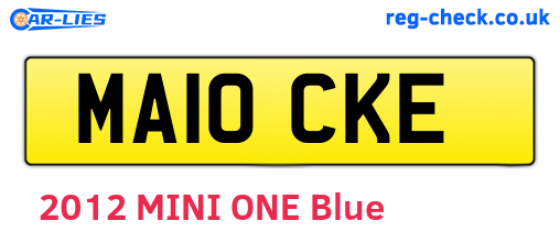 MA10CKE are the vehicle registration plates.