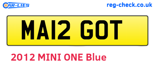 MA12GOT are the vehicle registration plates.