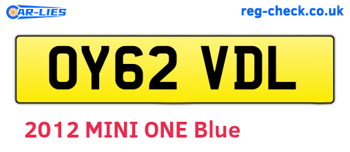 OY62VDL are the vehicle registration plates.