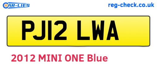 PJ12LWA are the vehicle registration plates.
