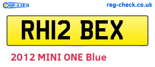 RH12BEX are the vehicle registration plates.