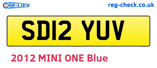 SD12YUV are the vehicle registration plates.