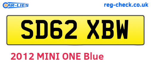 SD62XBW are the vehicle registration plates.
