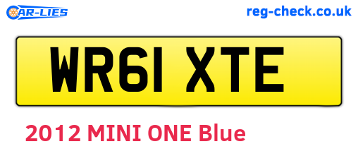 WR61XTE are the vehicle registration plates.