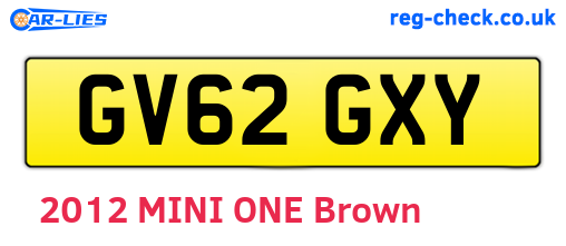 GV62GXY are the vehicle registration plates.