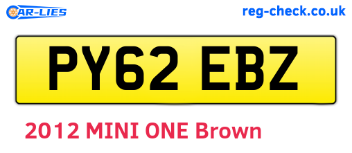 PY62EBZ are the vehicle registration plates.