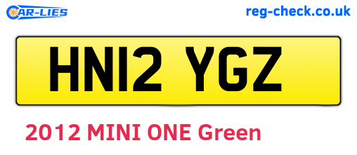 HN12YGZ are the vehicle registration plates.