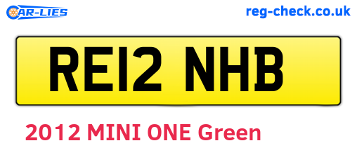 RE12NHB are the vehicle registration plates.