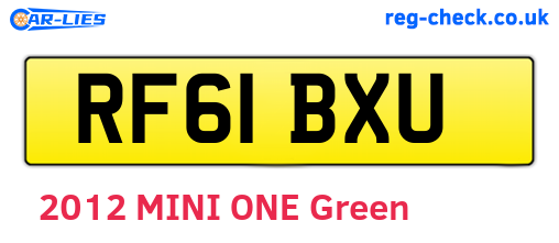 RF61BXU are the vehicle registration plates.