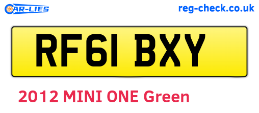 RF61BXY are the vehicle registration plates.