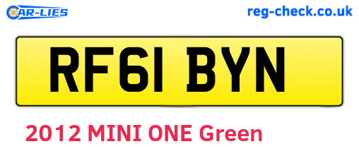 RF61BYN are the vehicle registration plates.