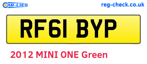 RF61BYP are the vehicle registration plates.