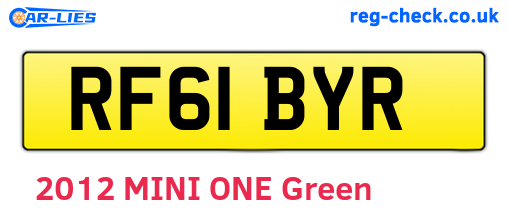 RF61BYR are the vehicle registration plates.