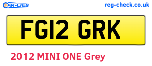 FG12GRK are the vehicle registration plates.
