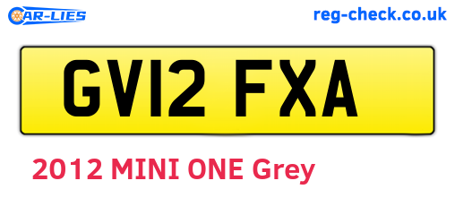 GV12FXA are the vehicle registration plates.