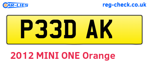 P33DAK are the vehicle registration plates.