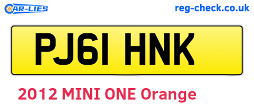 PJ61HNK are the vehicle registration plates.