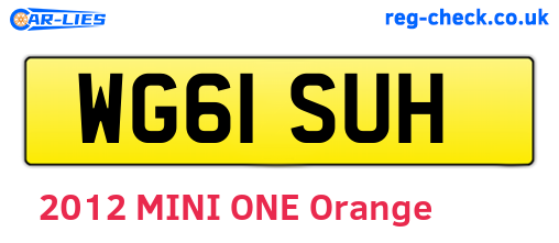 WG61SUH are the vehicle registration plates.
