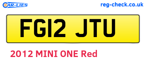 FG12JTU are the vehicle registration plates.