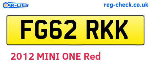FG62RKK are the vehicle registration plates.