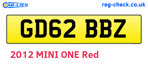 GD62BBZ are the vehicle registration plates.