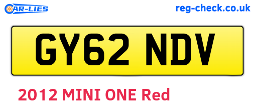 GY62NDV are the vehicle registration plates.