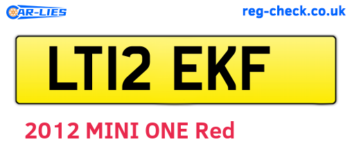 LT12EKF are the vehicle registration plates.
